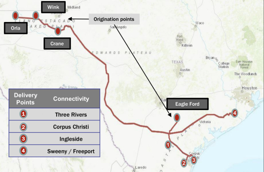 Gray Oak pipeline map