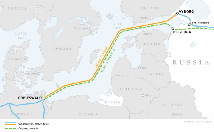 Nord Stream 2 Pipeline Map