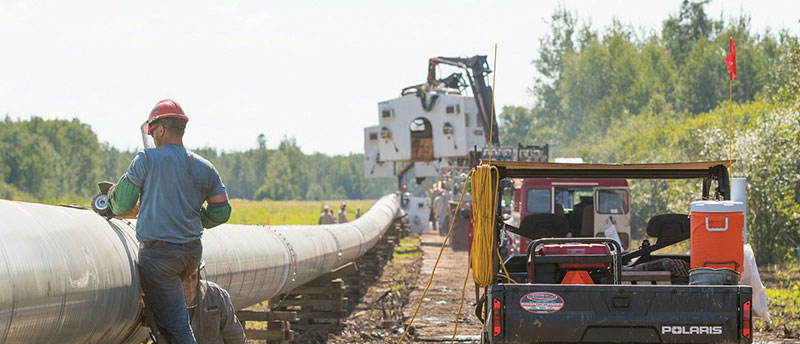 Work on the Line 3 pipeline, which began operations in 2021.